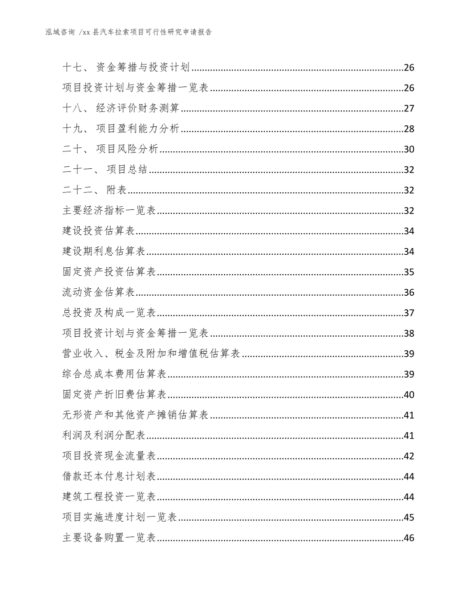 xx县汽车拉索项目可行性研究申请报告（范文）_第2页