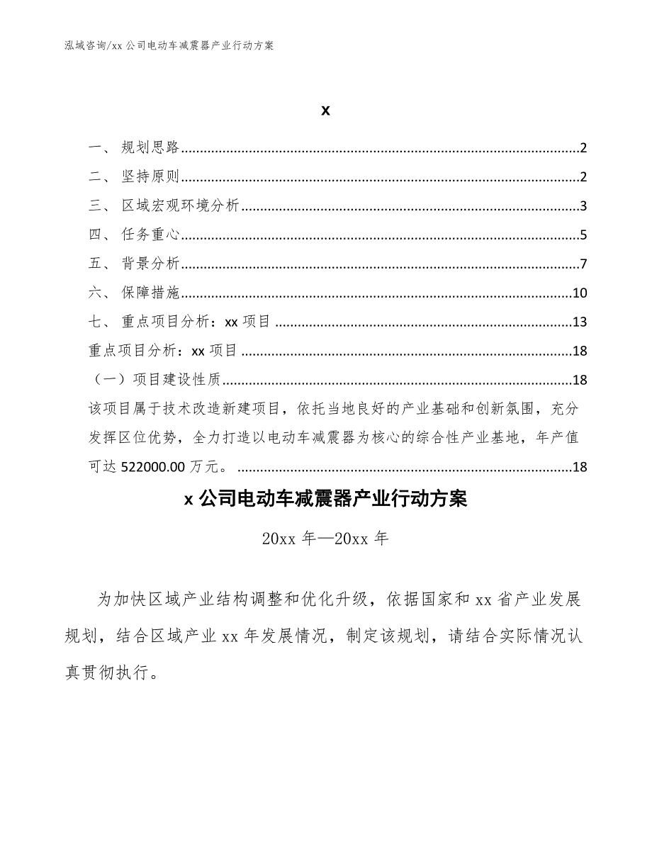 xx公司电动车减震器产业行动方案（十四五）_第1页