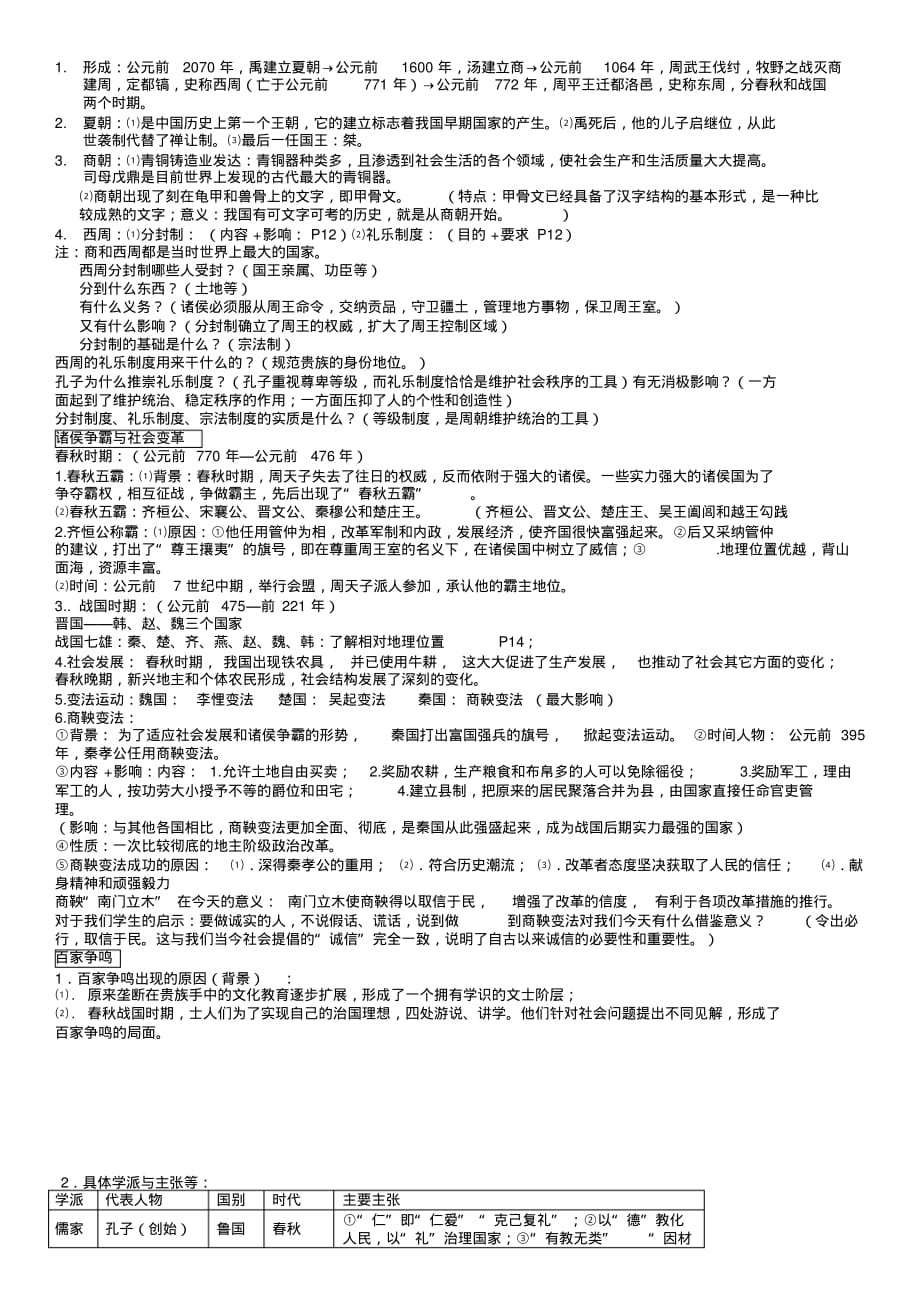 人教版八年级上册历史与社会复习提纲-7页_第2页