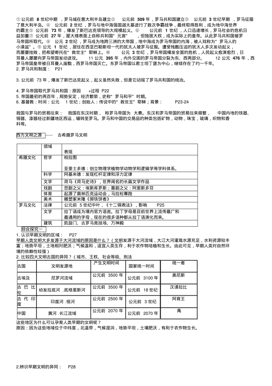 人教版八年级上册历史与社会复习提纲-7页_第4页