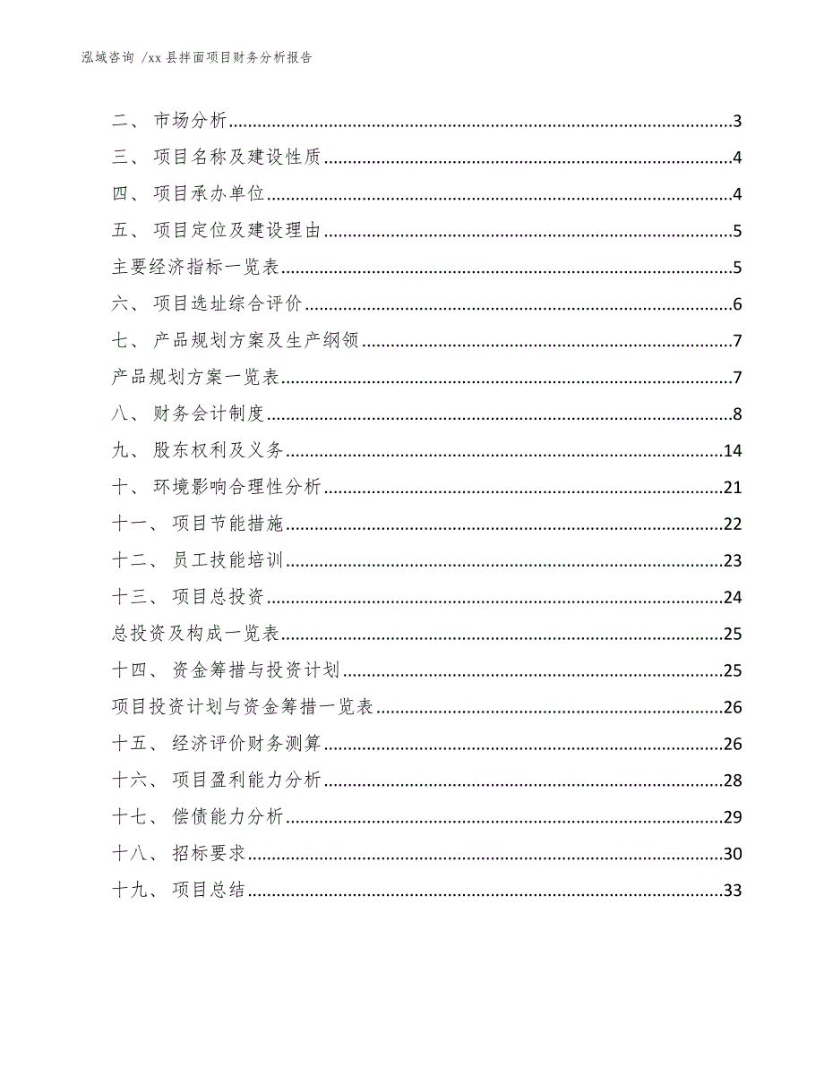 xx县拌面项目财务分析报告（范文参考）_第2页