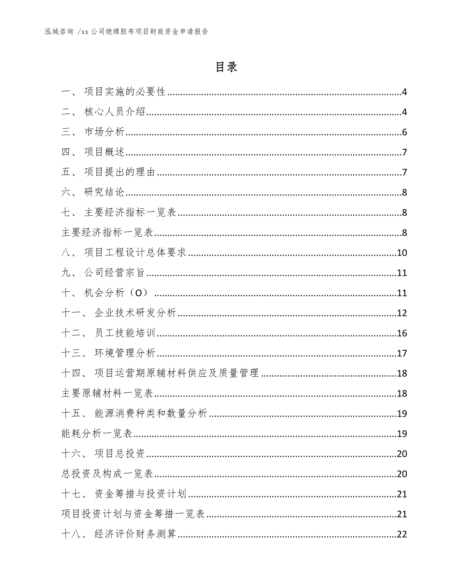 xx公司绝缘胶布项目财政资金申请报告（范文模板）_第1页