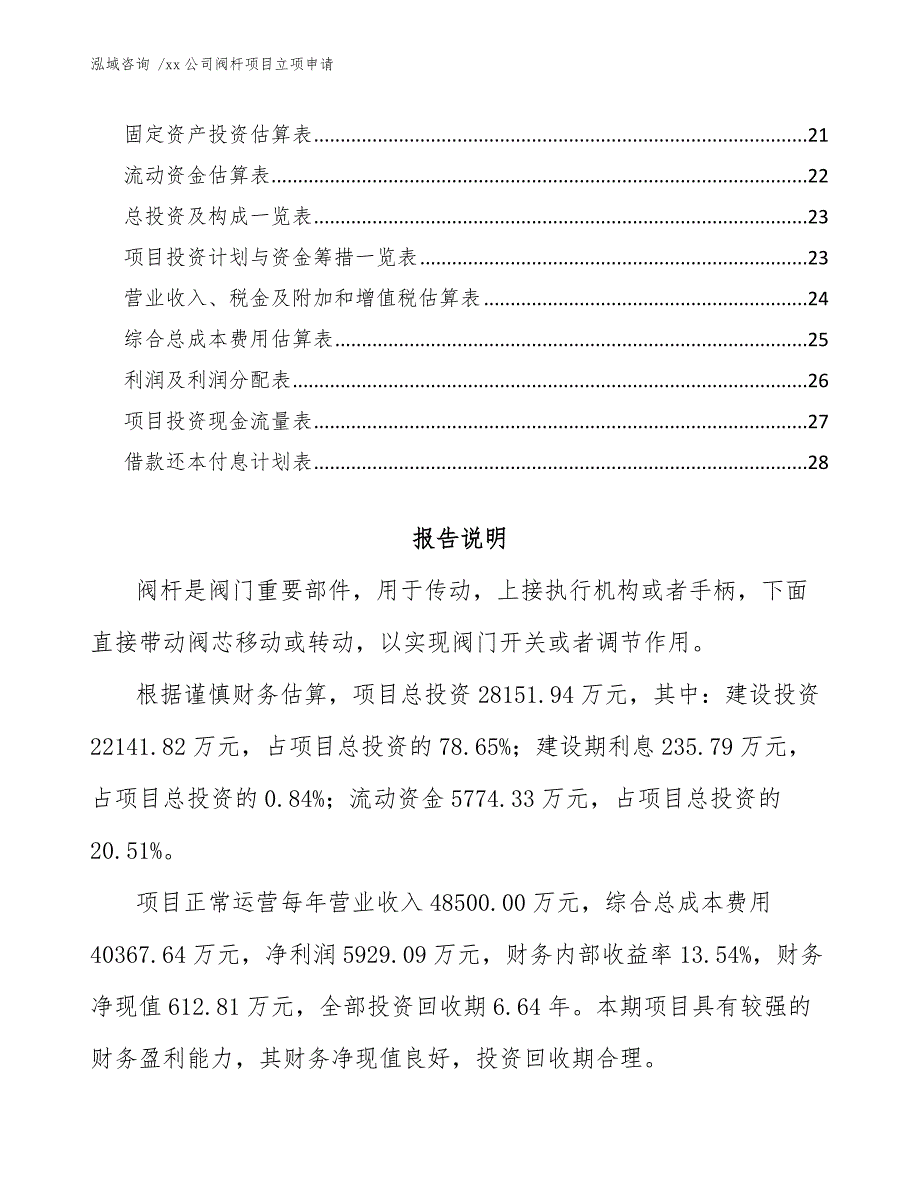 xx公司阀杆项目立项申请（模板范文）_第3页