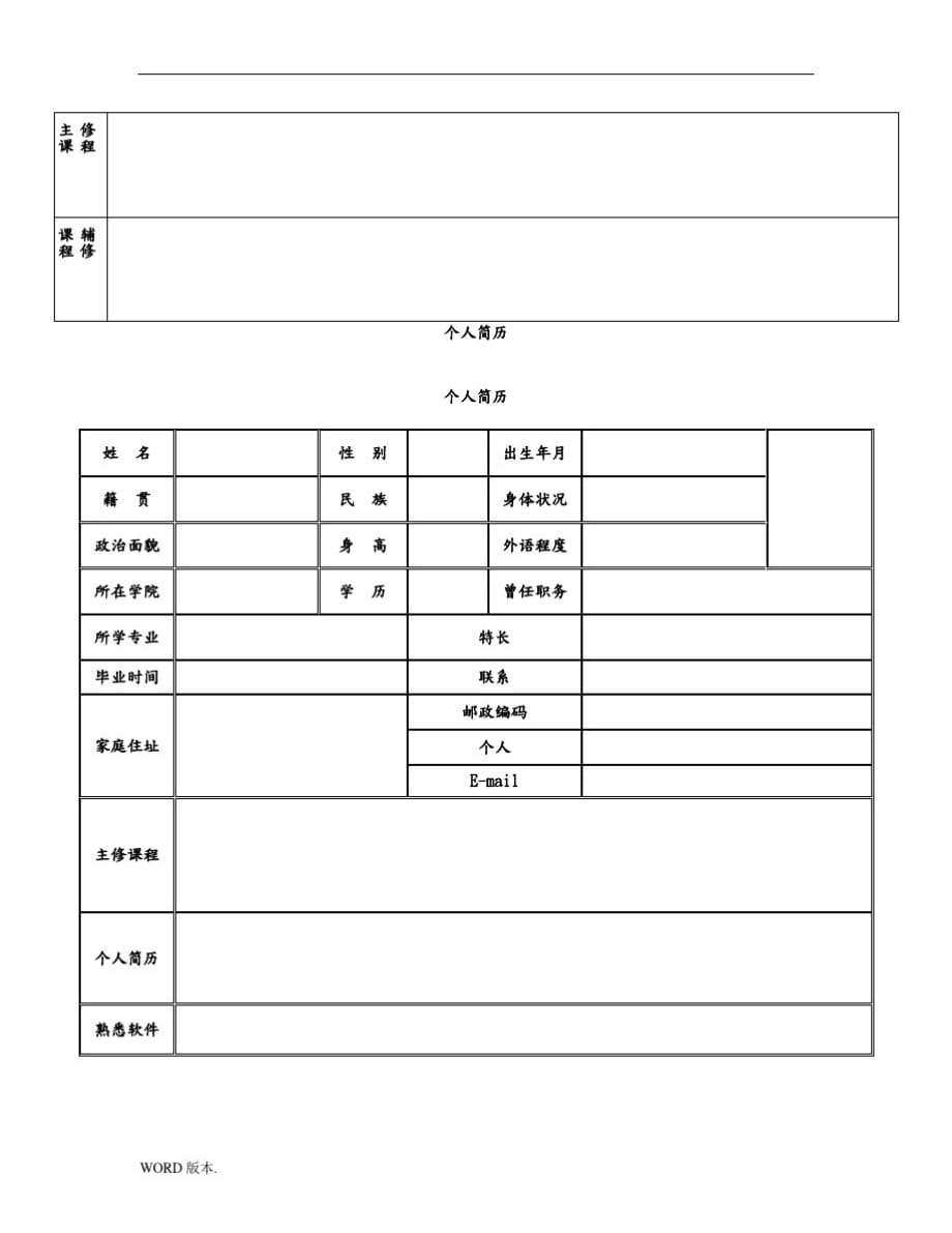 标准的个人简历表格(下载)_第4页