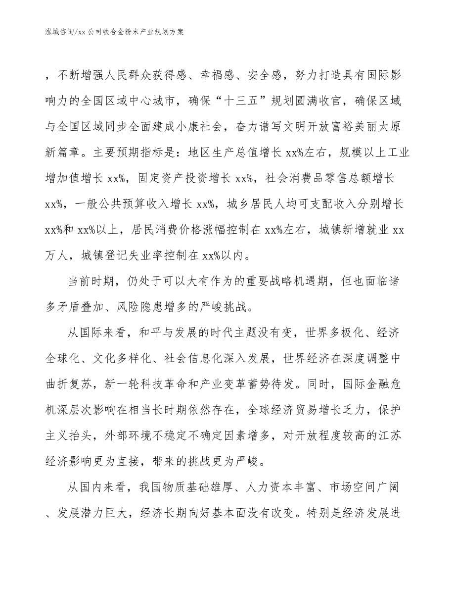 xx公司铁合金粉末产业规划方案（参考意见稿）_第5页