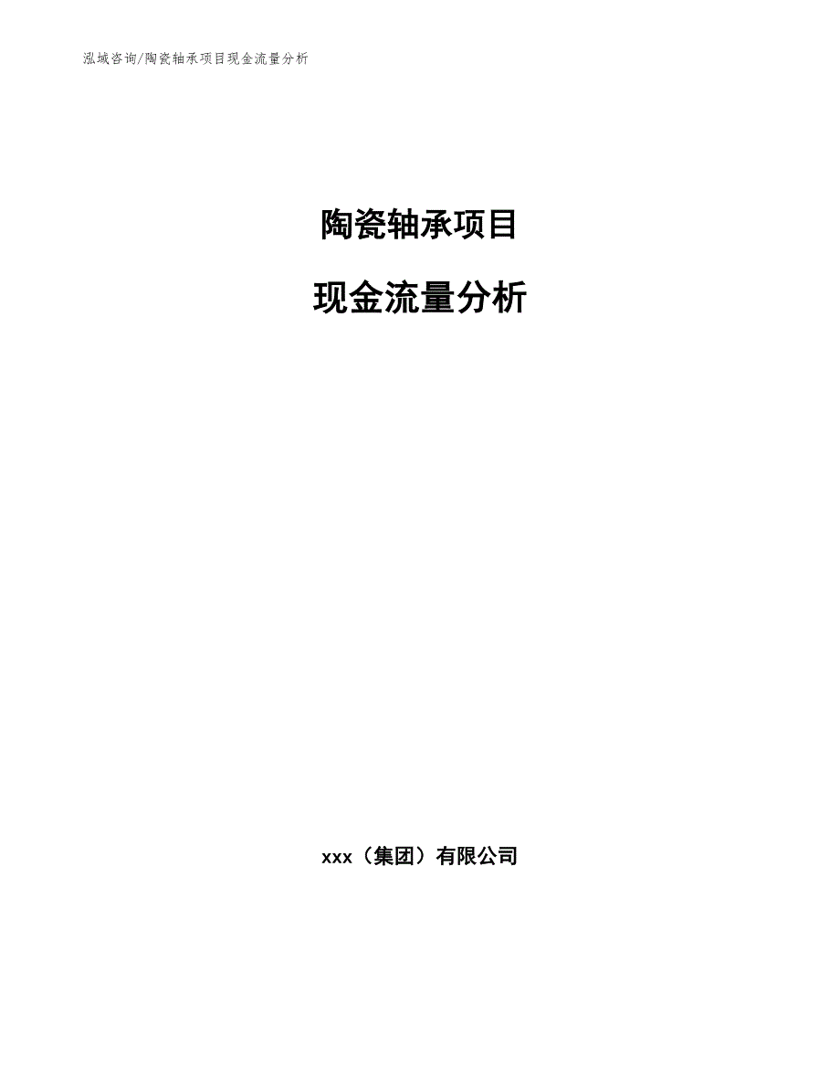 陶瓷轴承项目现金流量分析（工程项目组织与管理）_第1页