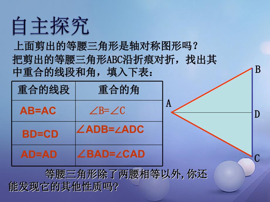 八级数学上册 .3 等腰三角形（一）教学课件 （新版）湘教版_第4页