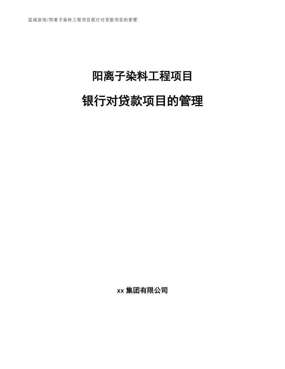 阳离子染料工程项目银行对贷款项目的管理（工程管理）_第1页