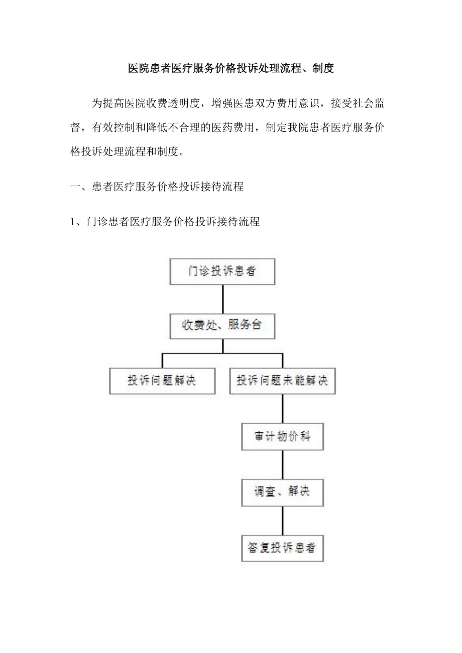 医院患者医疗服务价格投诉处理流程[共3页]_第1页