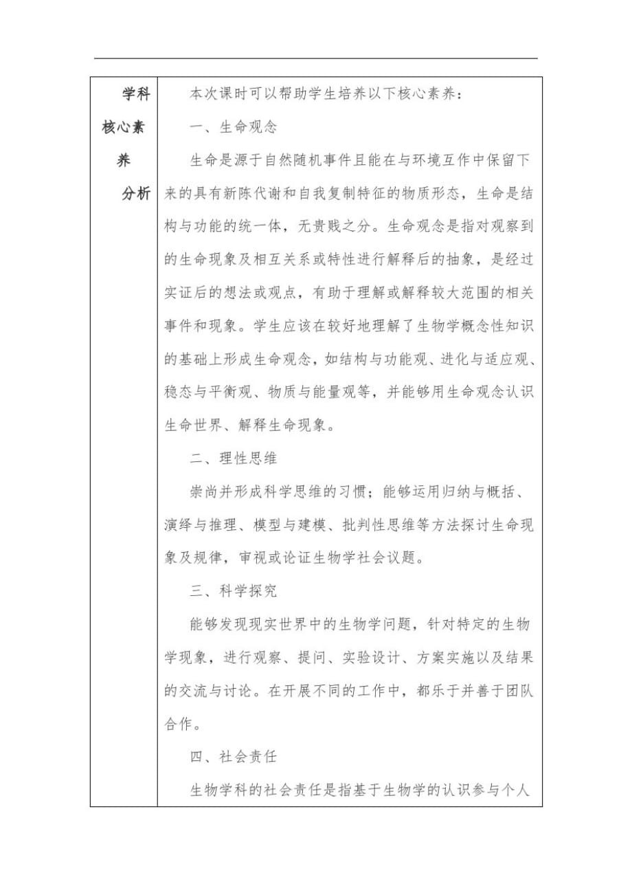 初中生物学科教学与学科核心素养融合计划模块_第2页