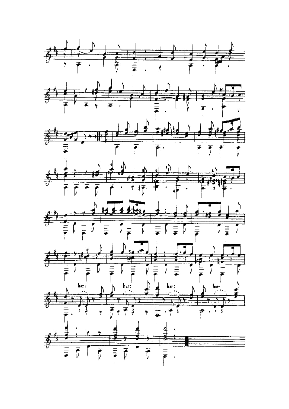 索尔作品32-3《华尔兹》Waltz-Op.32-no.3;F.-Sor-古典吉他谱_第2页