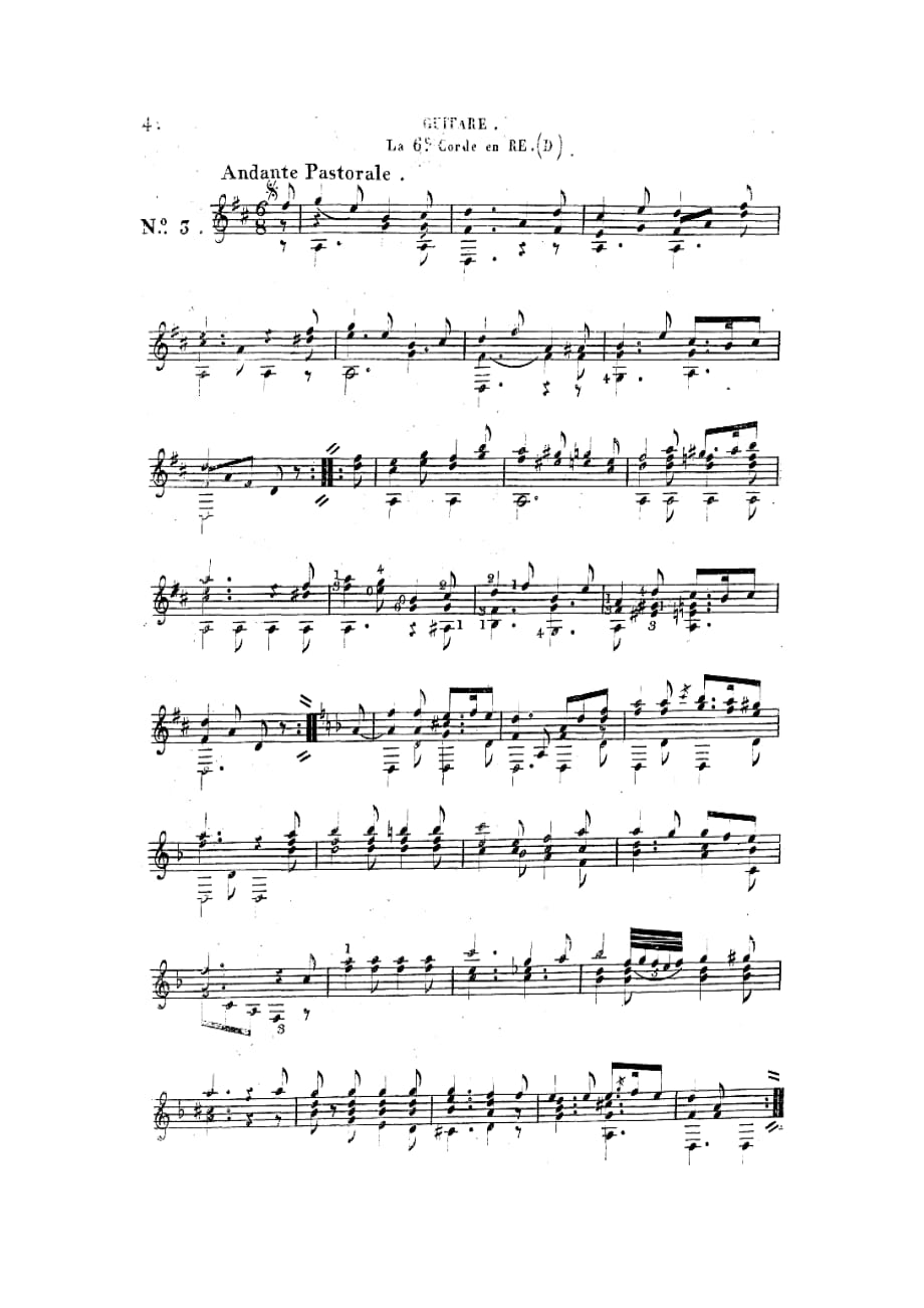 索尔作品32-3《华尔兹》Waltz-Op.32-no.3;F.-Sor-古典吉他谱_第3页