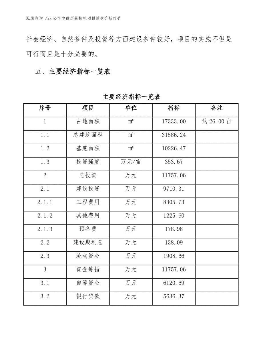 xx公司电磁屏蔽机柜项目效益分析报告（范文参考）_第5页