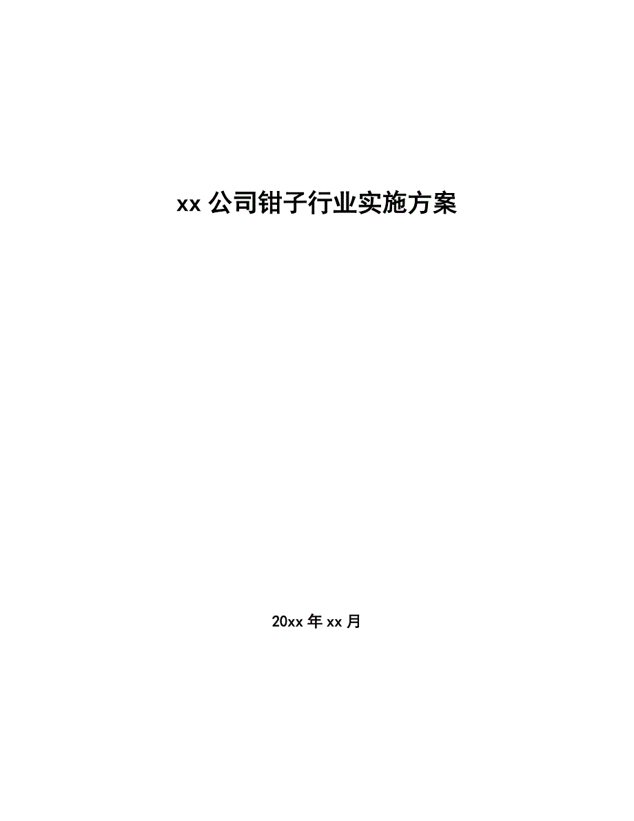 xx公司钳子行业实施方案（审阅稿）_第1页