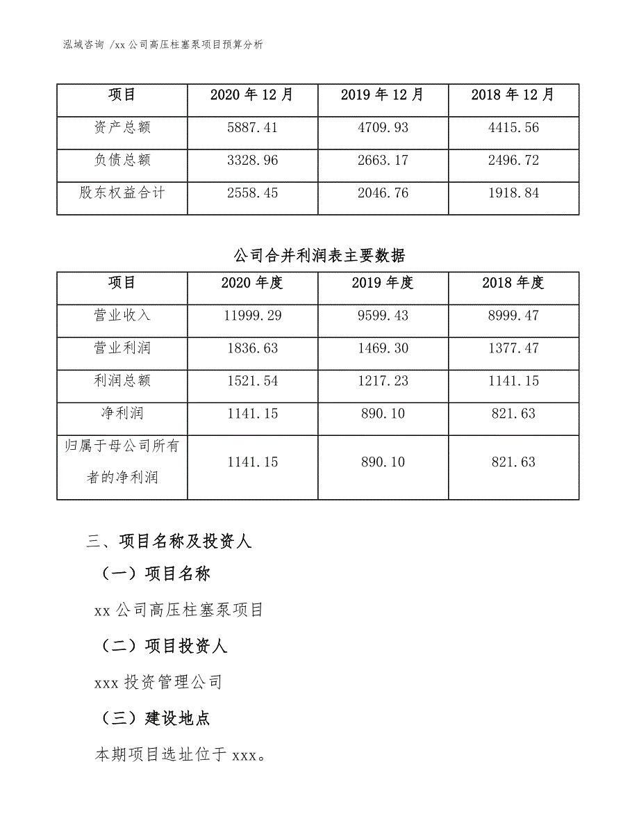 xx公司高压柱塞泵项目预算分析（模板范文）_第4页