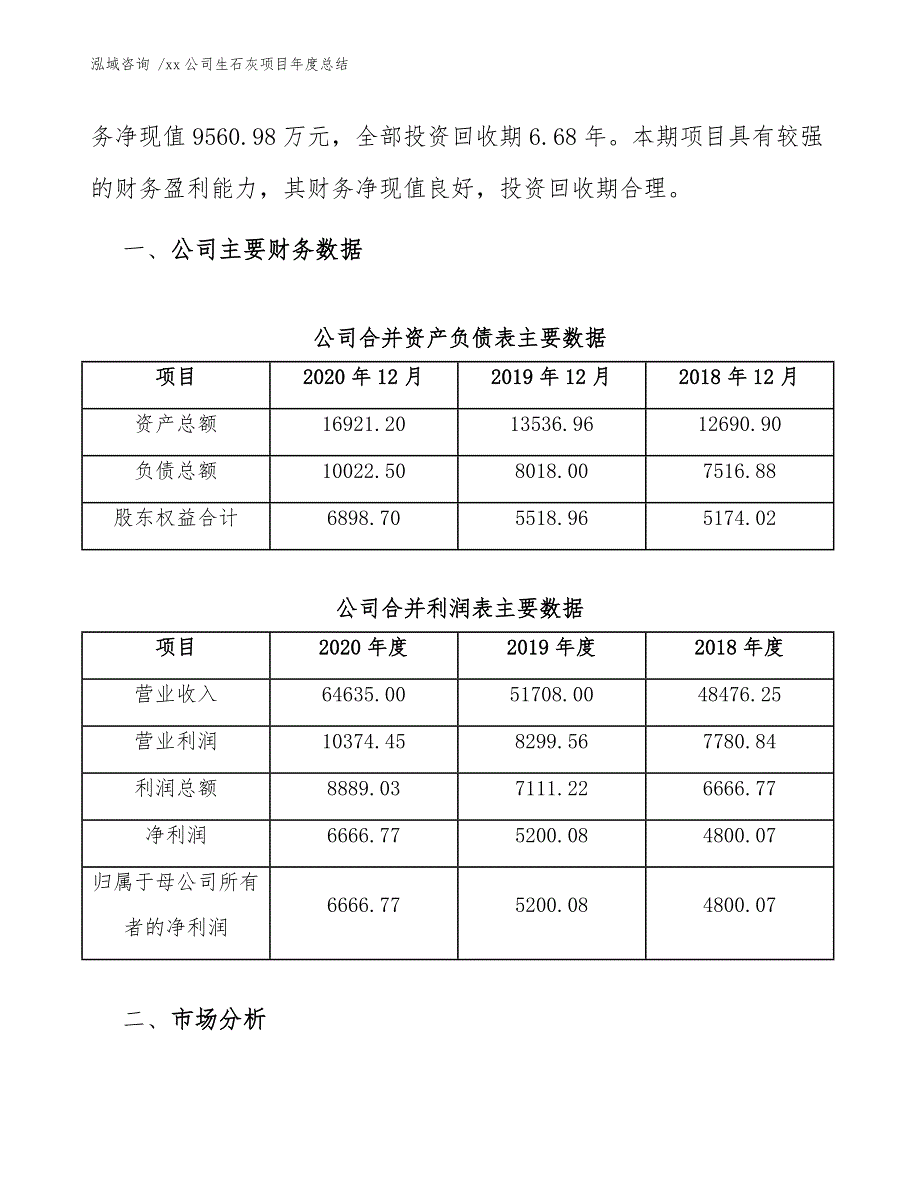 xx公司生石灰项目年度总结（参考模板）_第3页