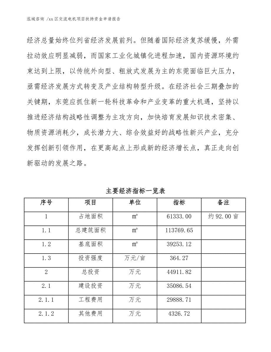 xx区交流电机项目扶持资金申请报告（模板参考）_第5页