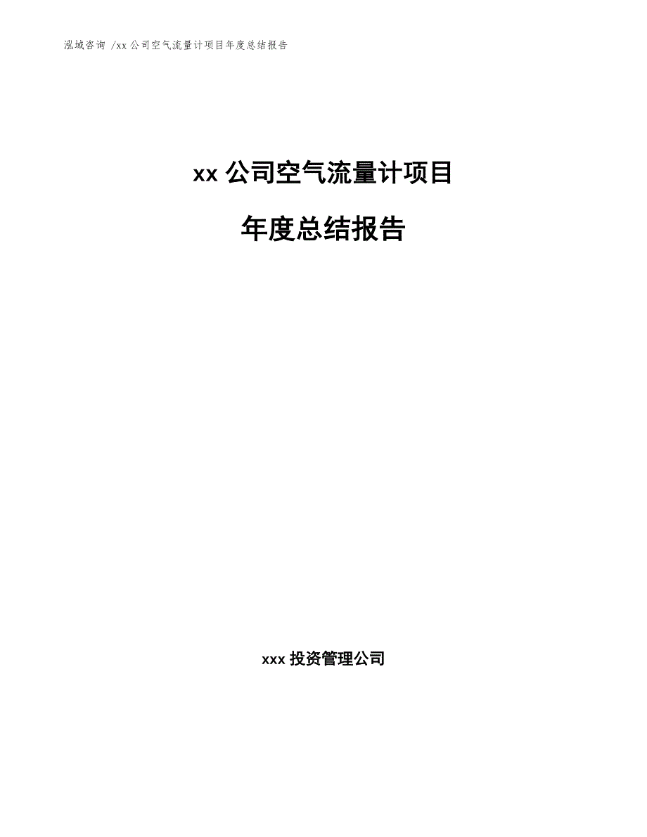 xx公司空气流量计项目年度总结报告（模板参考）_第1页