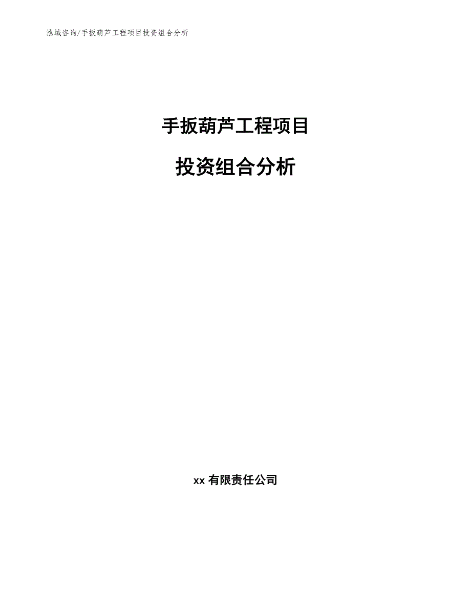 手扳葫芦工程项目投资组合分析（工程管理）_第1页