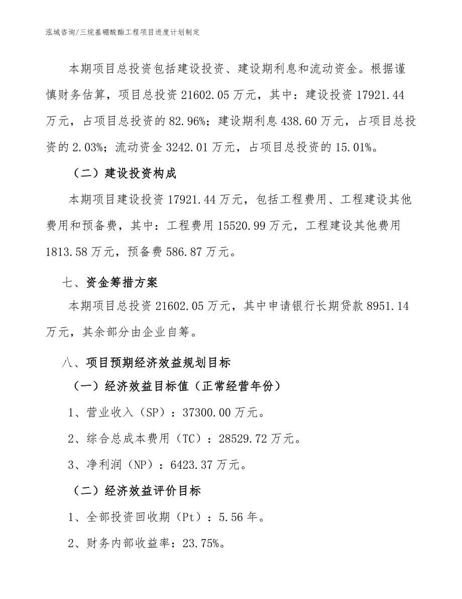 三烷基硼酸酯工程项目进度计划制定（工程项目组织与管理）_第5页