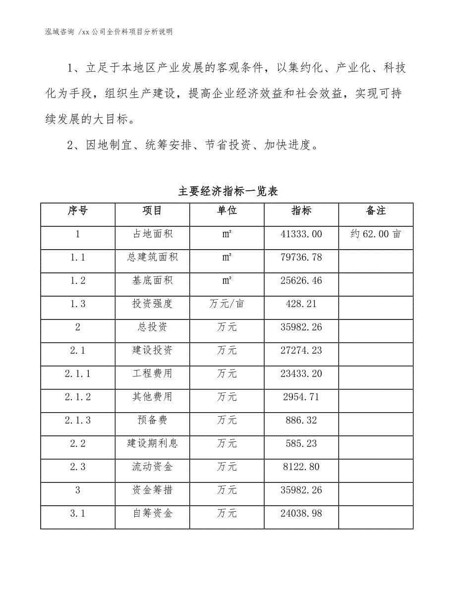 xx公司全价料项目分析说明（参考范文）_第5页