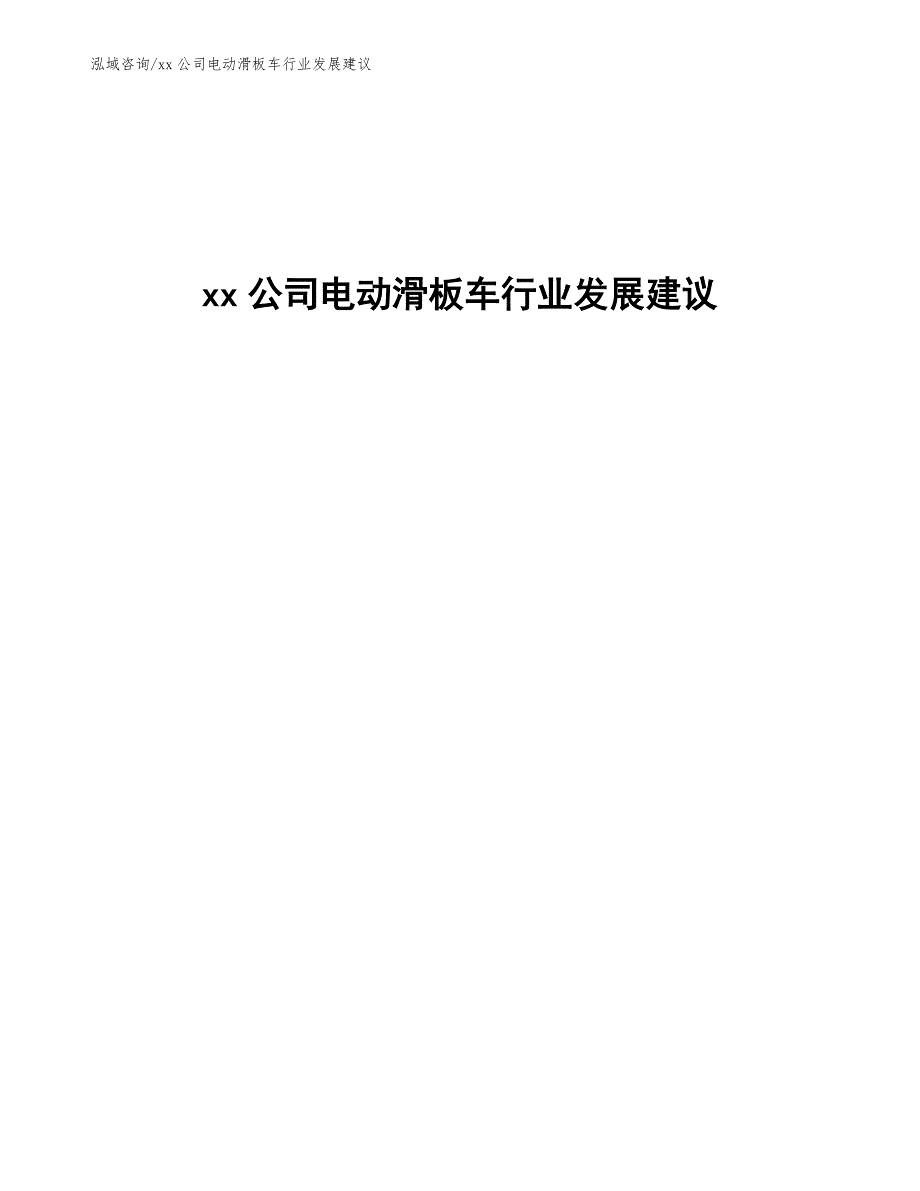 xx公司电动滑板车行业发展建议（意见稿）_第1页