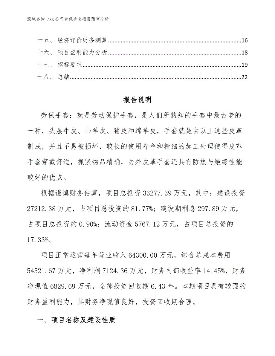 xx公司劳保手套项目预算分析（参考模板）_第2页