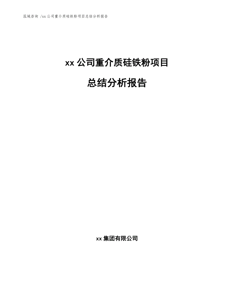 xx公司重介质硅铁粉项目总结分析报告（参考范文）_第1页