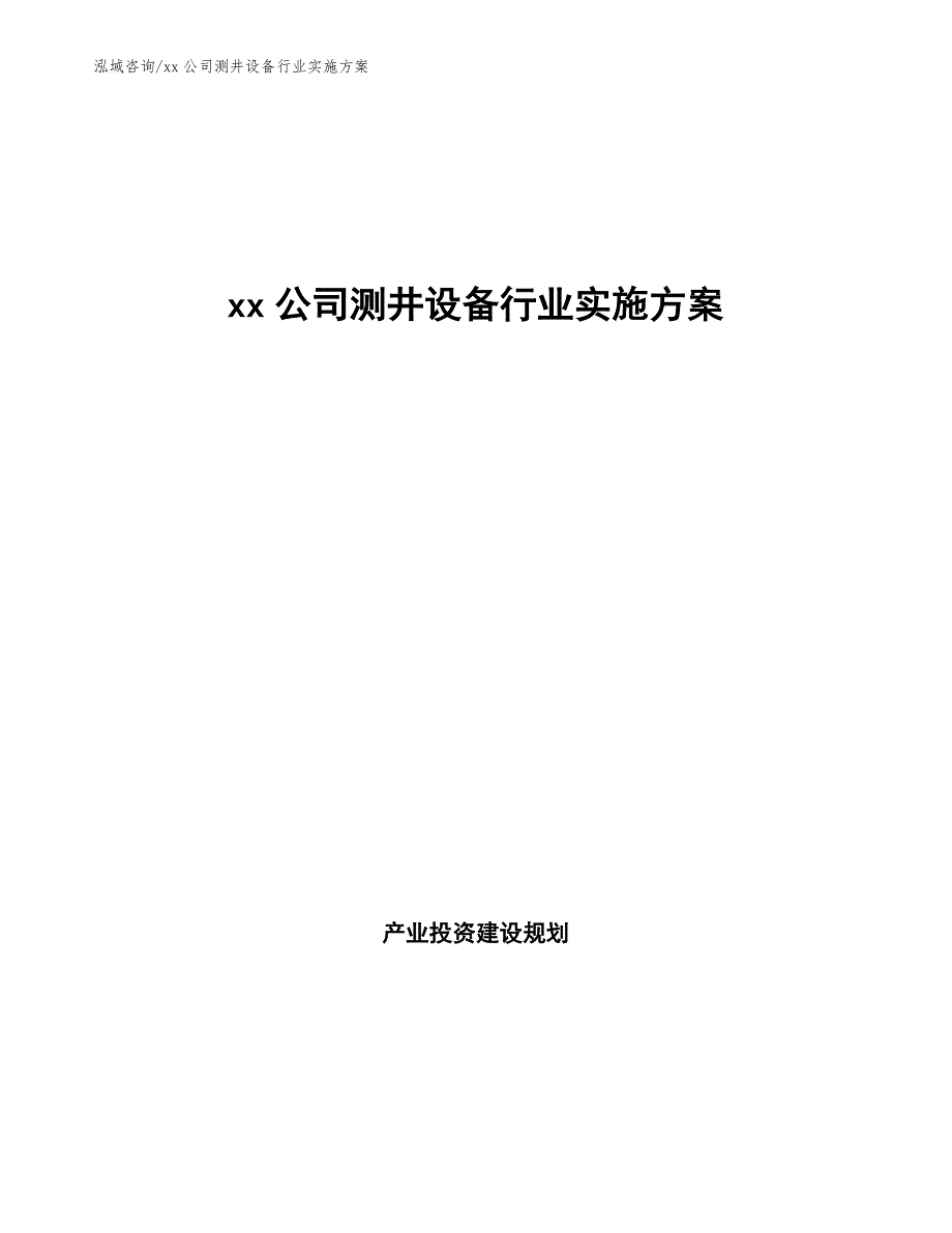 xx公司测井设备行业实施方案（意见稿）_第1页