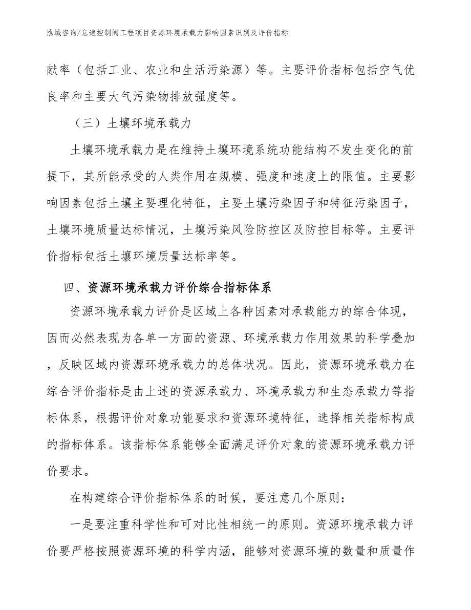 怠速控制阀工程项目资源环境承载力影响因素识别及评价指标（完整版）_第5页