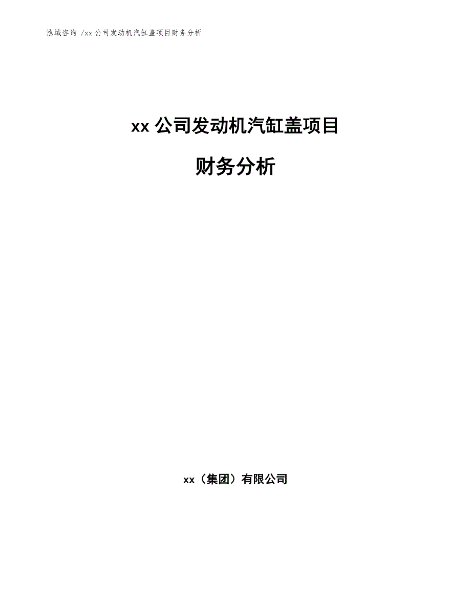 xx公司发动机汽缸盖项目财务分析（范文模板）_第1页