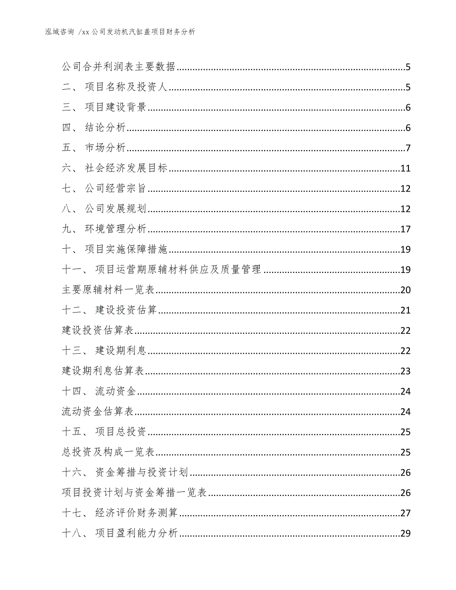 xx公司发动机汽缸盖项目财务分析（范文模板）_第3页