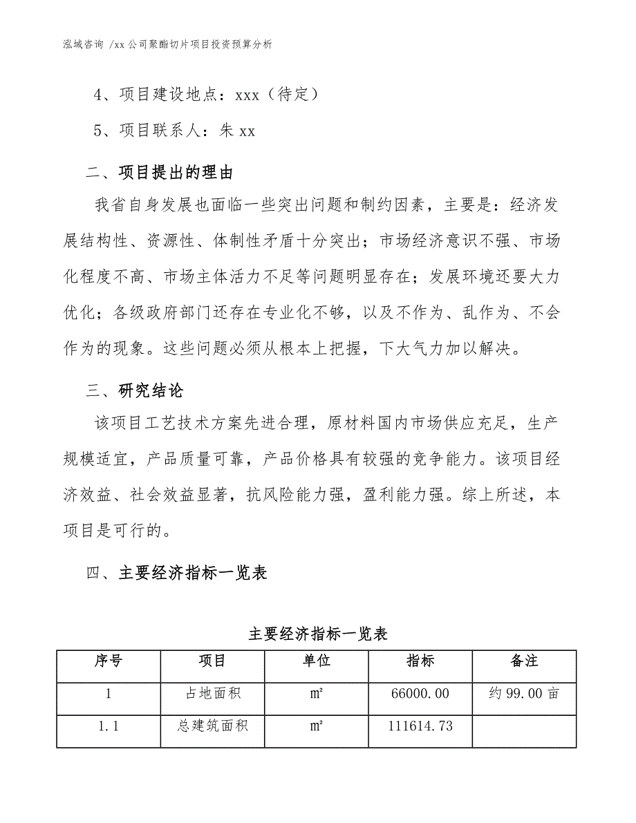 xx公司聚酯切片项目投资预算分析（模板）_第4页