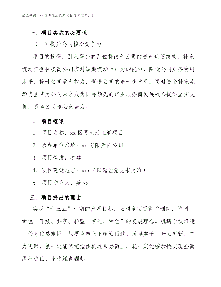 xx区再生活性炭项目投资预算分析（模板）_第4页