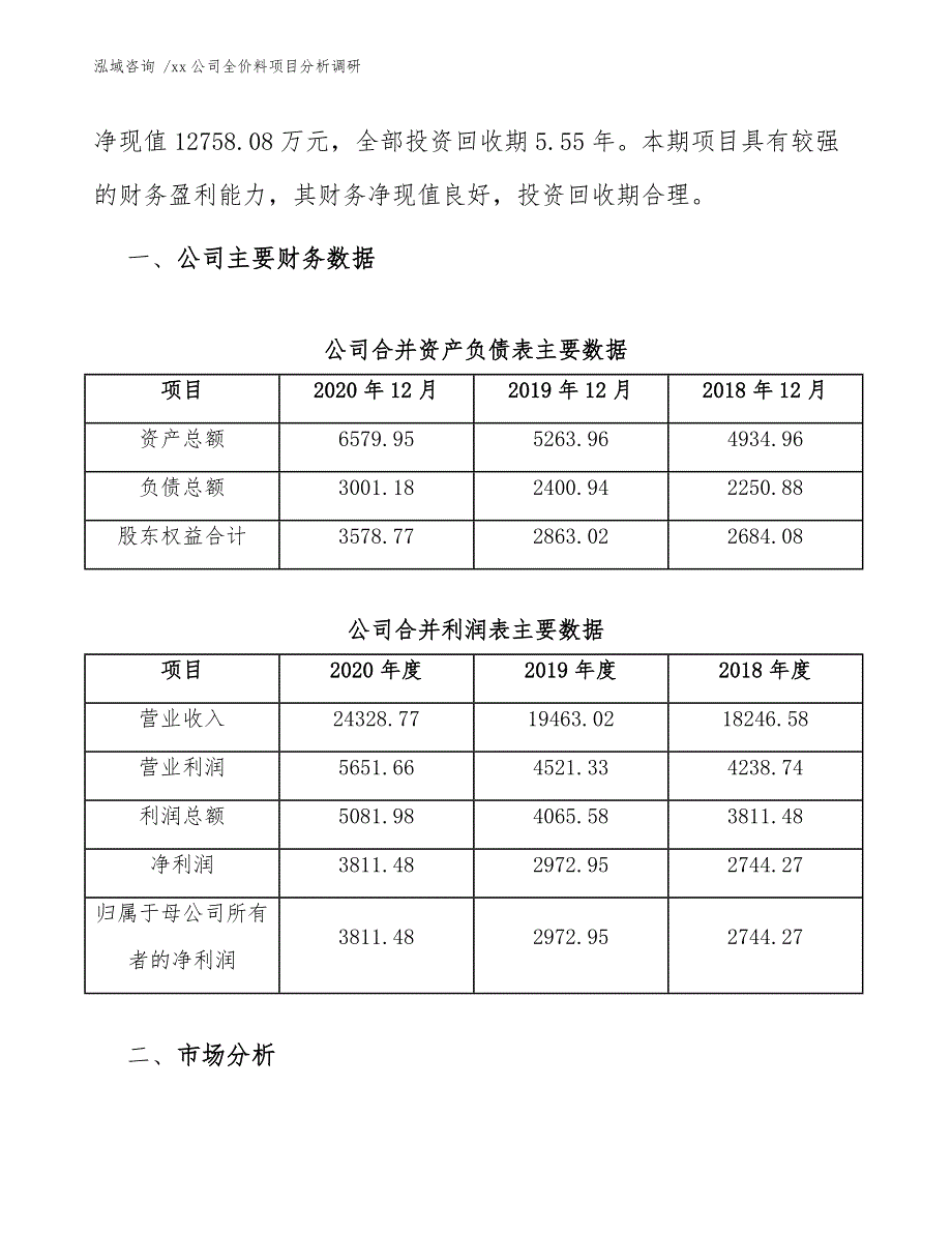 xx公司全价料项目分析调研（模板参考）_第3页