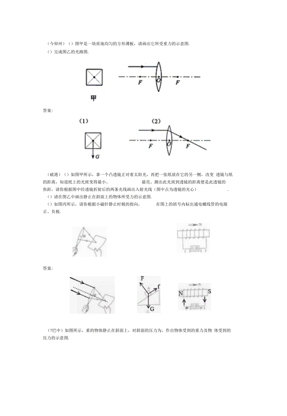 2012年中考物理试题汇编作图题通用(精汇教案)_第3页