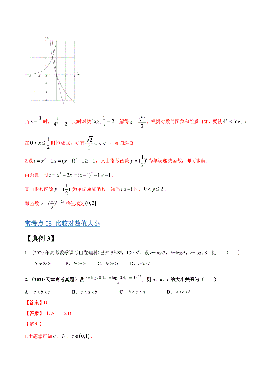 2022年高三毕业班数学（文理通用）常考点与变式演练专题06指数函数与对数函数（解析版）_第4页