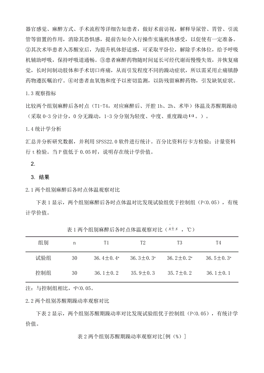 麻醉苏醒护理联合保温护理对全身麻醉患者苏醒期躁动的影响分析_第3页