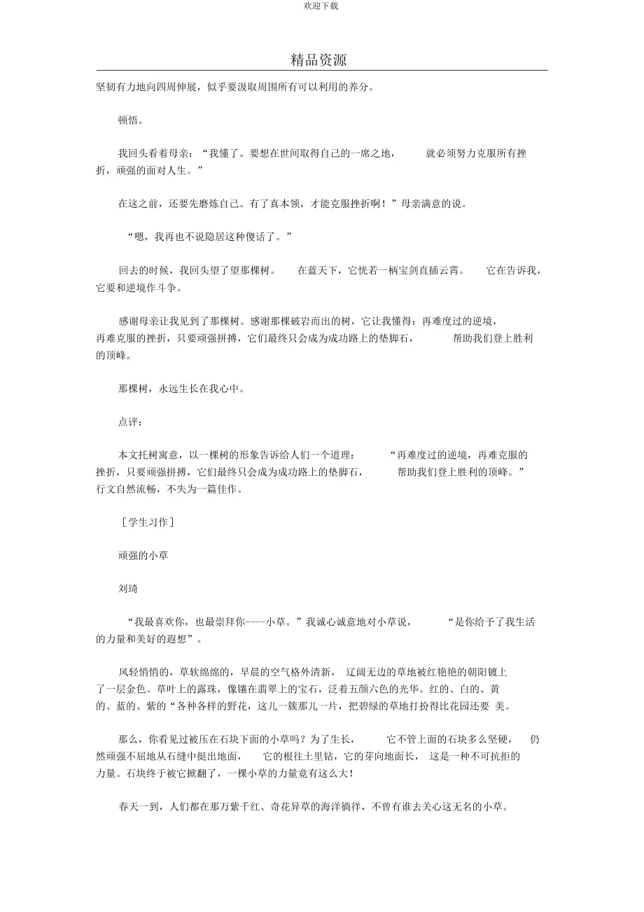 【备战2013】中考语文作文指导技法之托物寓意素材_第3页