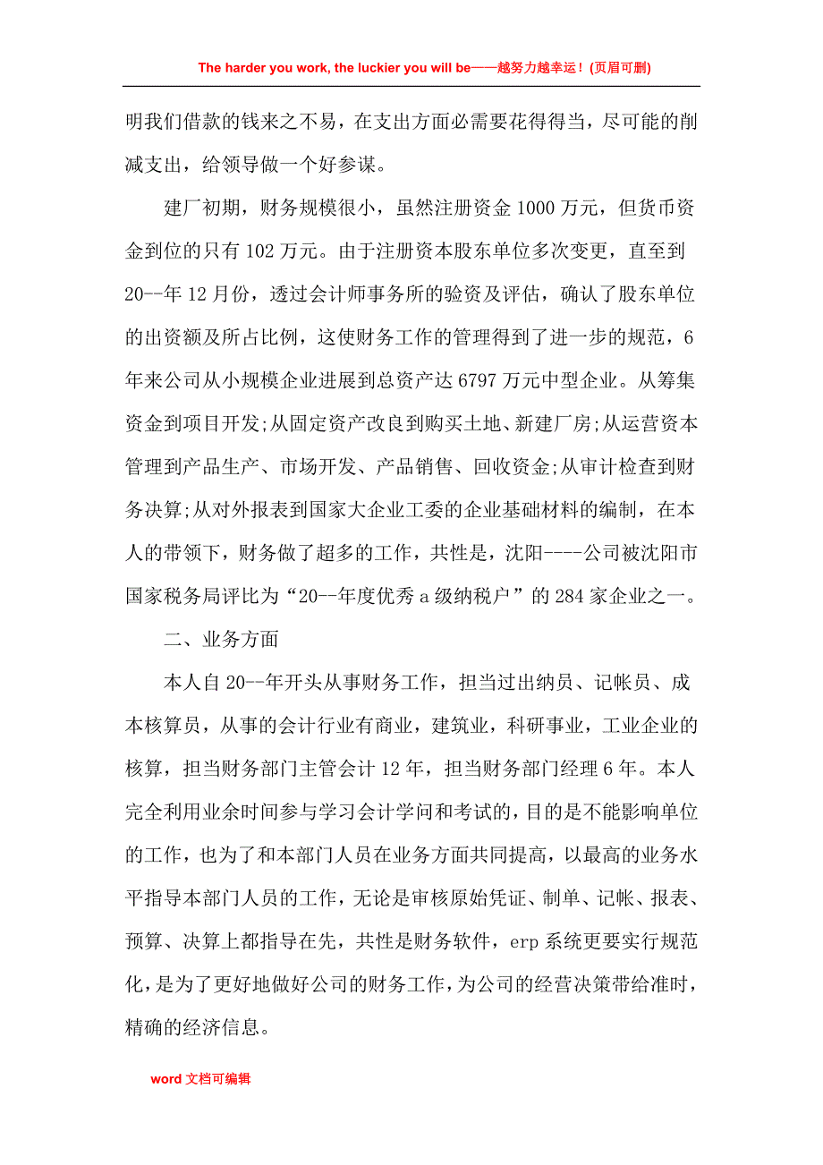 财务详细的工作总结模板_第2页