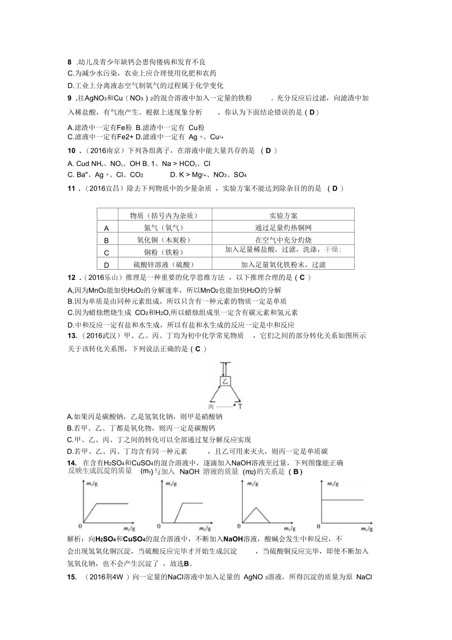 九年级化学下册期末测试卷_第2页