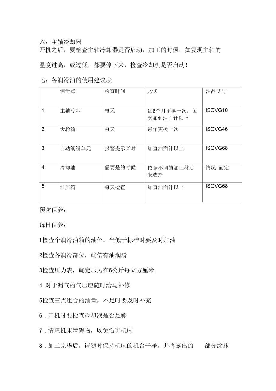 龙门机床的检查与保养方法讲义(doc7页)(正式版)_第2页