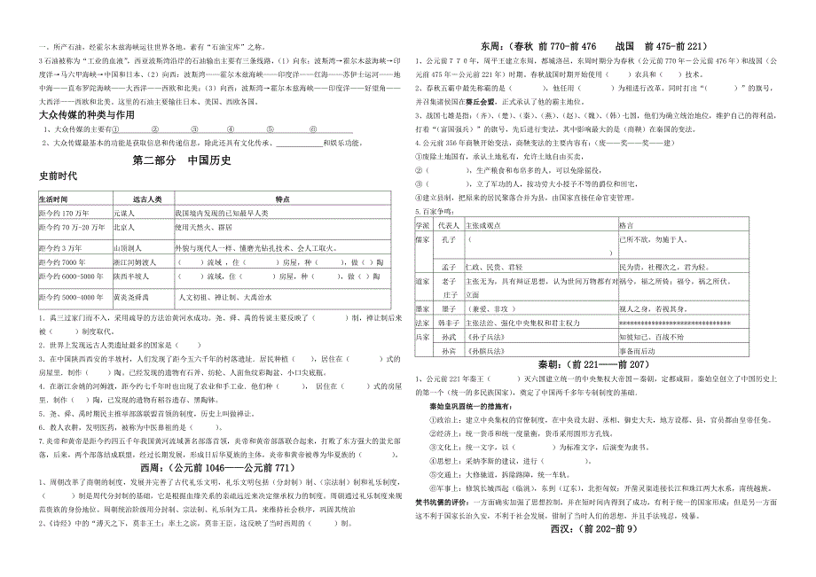 2010年中考复习《历史与社会》基础知识资料汇编_第3页