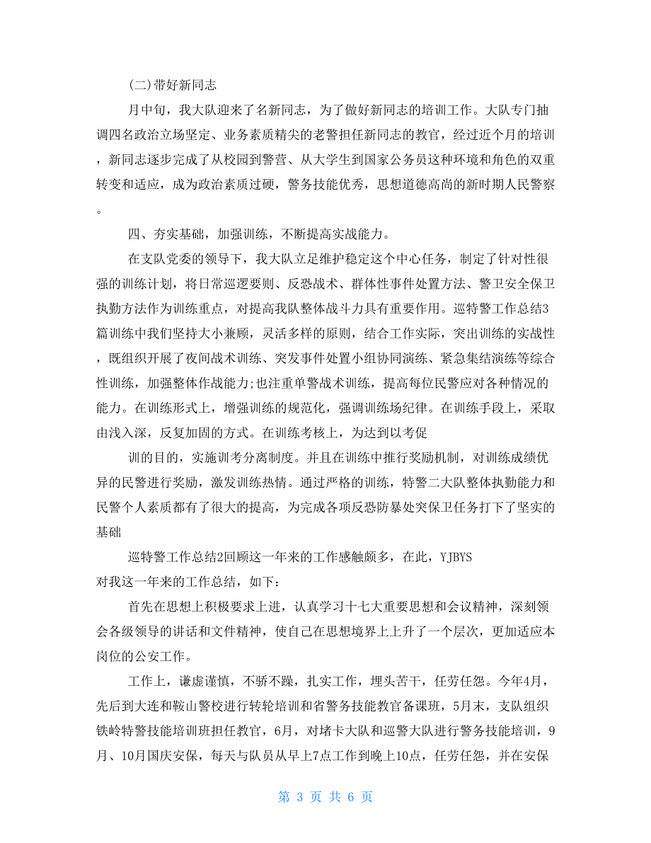 新整理巡特警大队工作总结_第3页