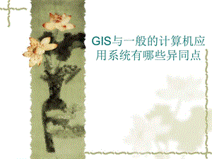 GIS与一般的计算机应用系统的异同点