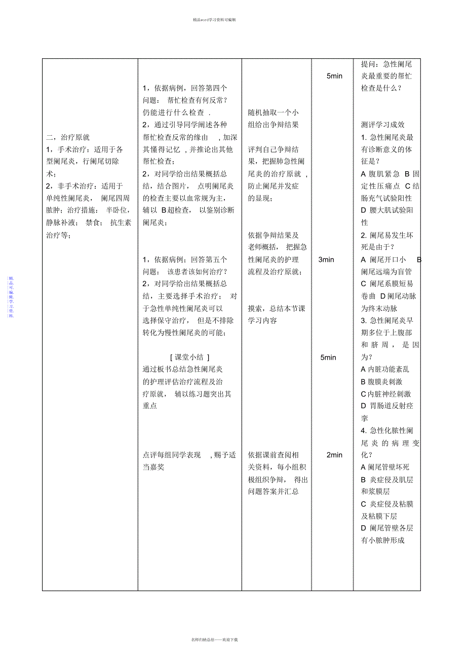 2021年急性阑尾炎教案新_第4页