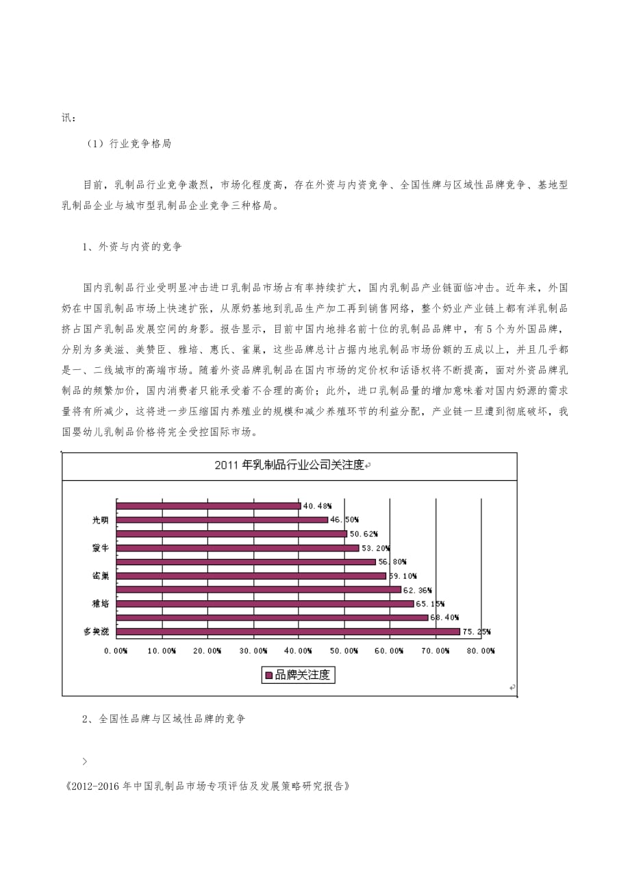 我国乳制品市场竞争格局_第2页