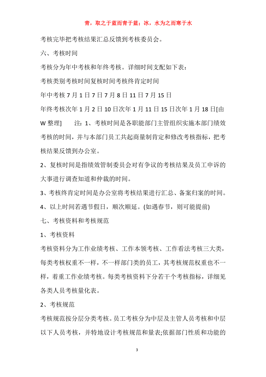 绩效考核实施细则模板2021_第3页