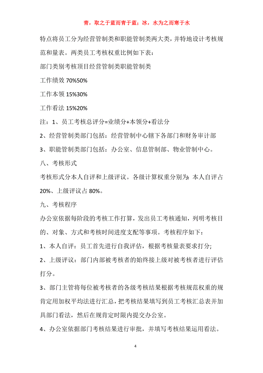 绩效考核实施细则模板2021_第4页