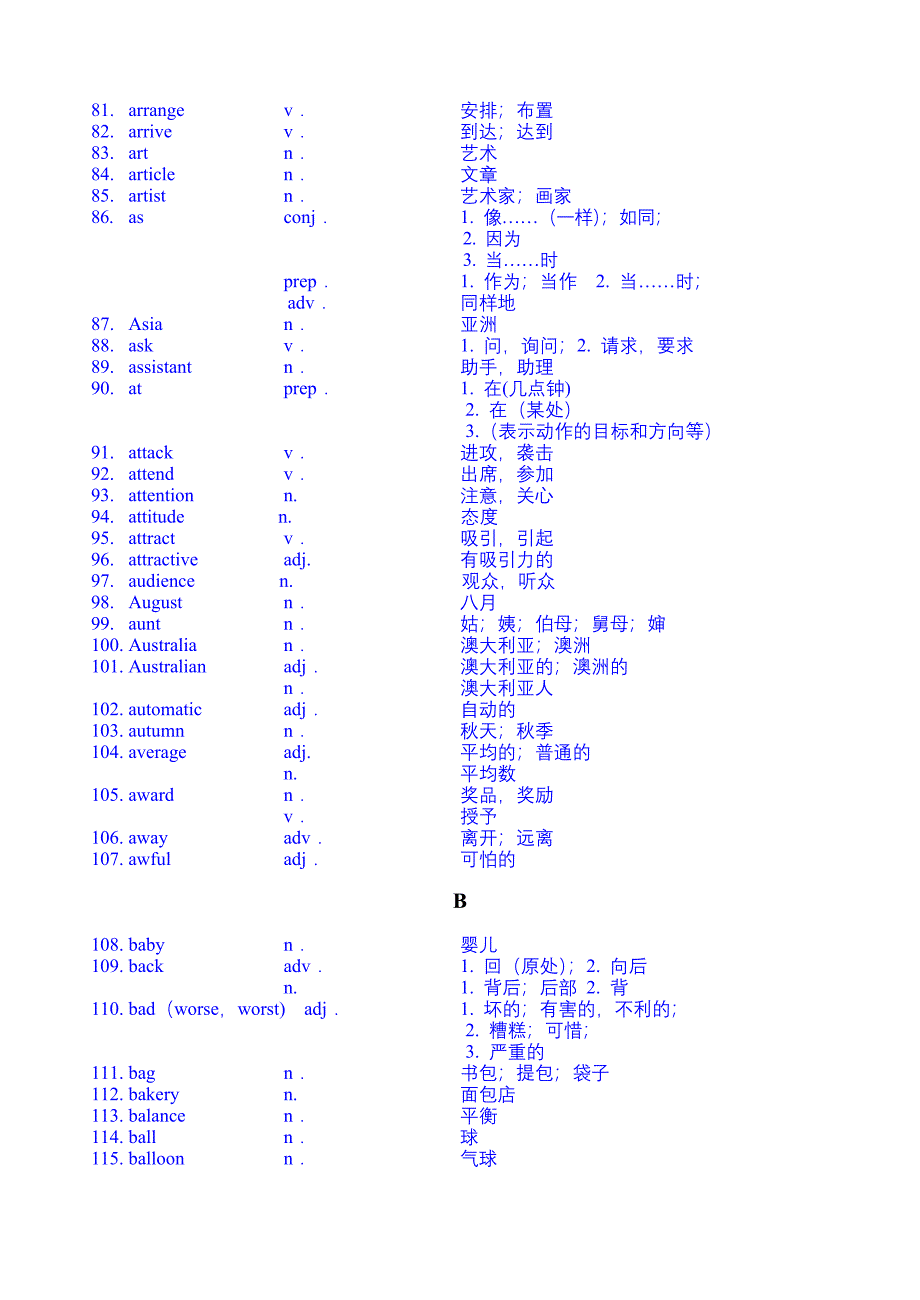 2011年上海初中英语考纲单词表原版参考word_第3页
